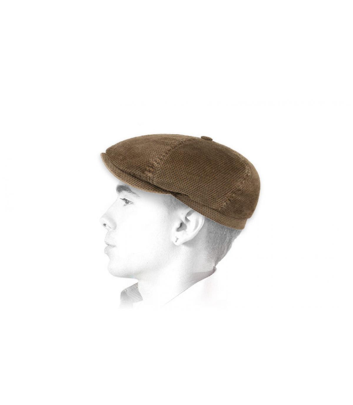 Brown Velvet Newsboy Cap Brooklyn Printed Cord brown